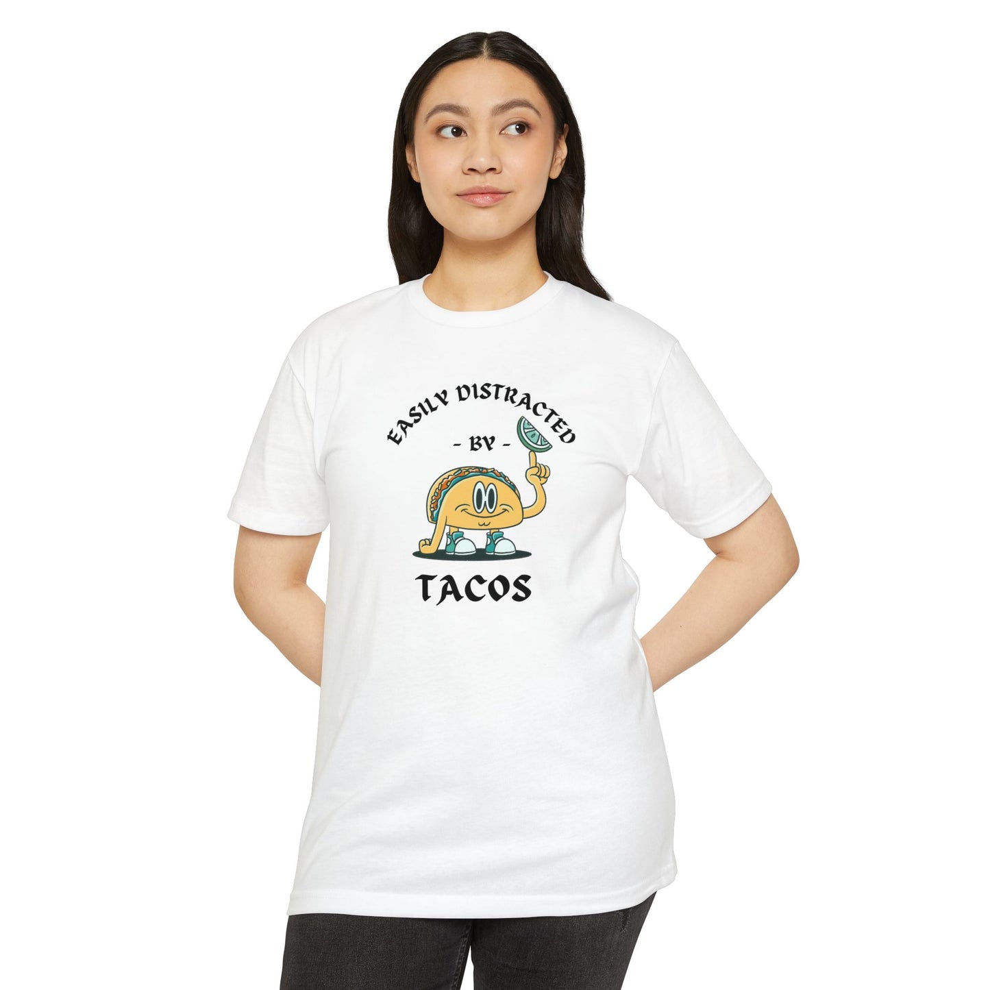 'Easily Distracted by Tacos! Funny Foodie' Unisex Jersey T-shirt