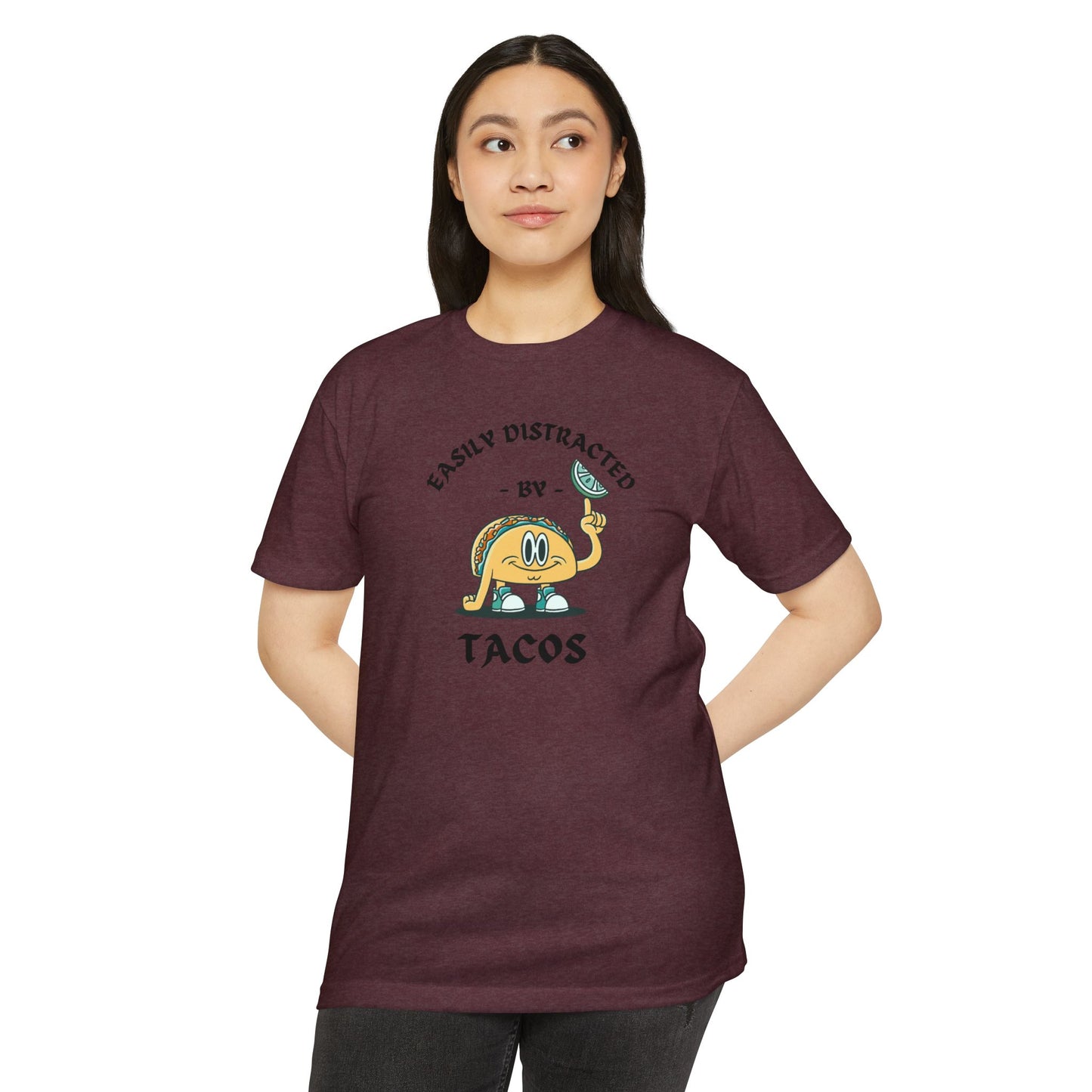'Easily Distracted by Tacos! Funny Foodie' Unisex Jersey T-shirt