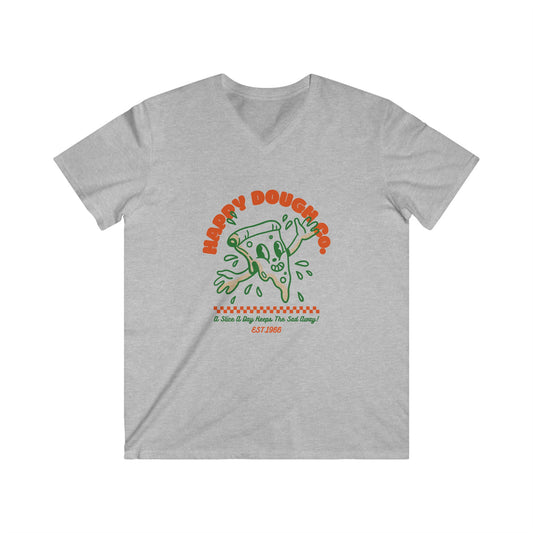 'Happy Dough Co.' Men's Fitted V-Neck Short Sleeve Tee