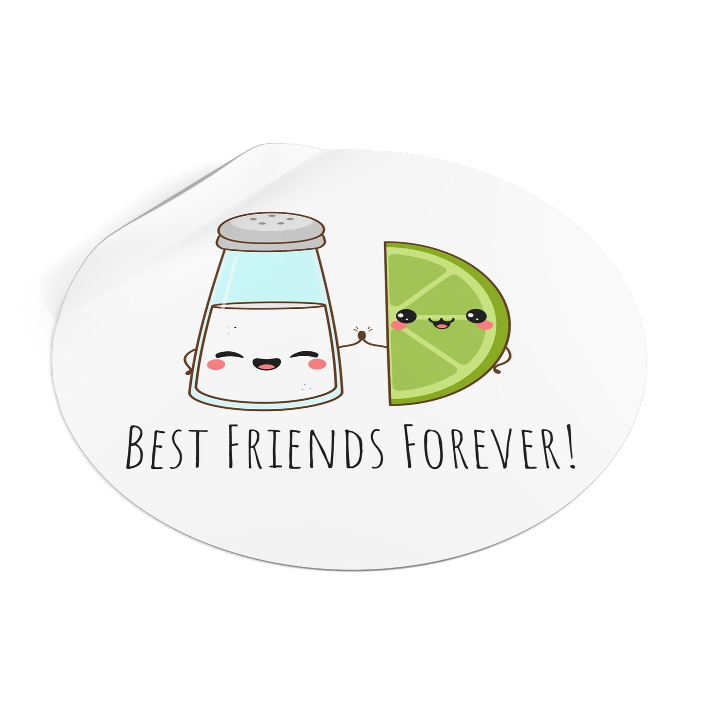 'Salt & Lime Best Friends Forever!' Cute Round Vinyl Stickers