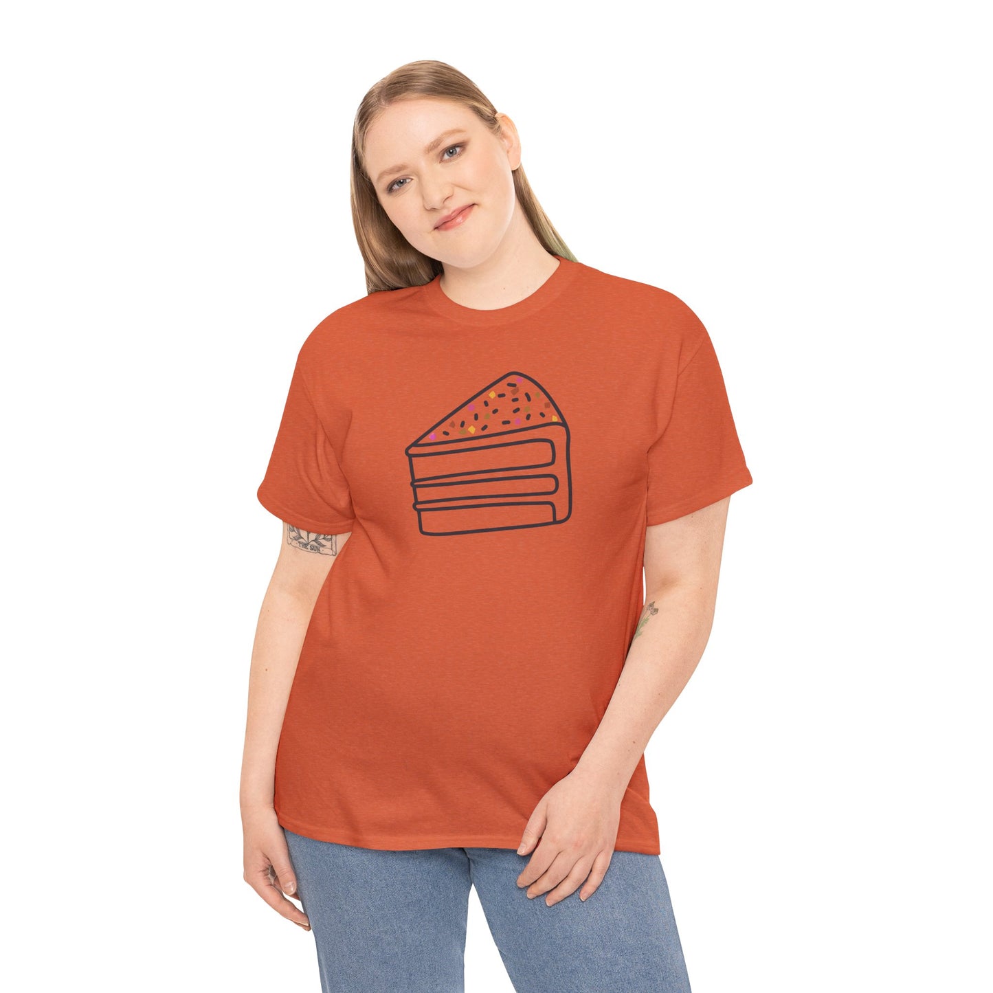 'Cake' Unisex Heavy Cotton Tee Express Delivery available