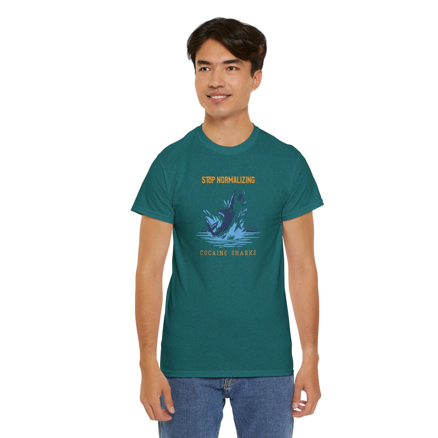 'Cocaine Shark' Unisex Heavy Cotton Tee