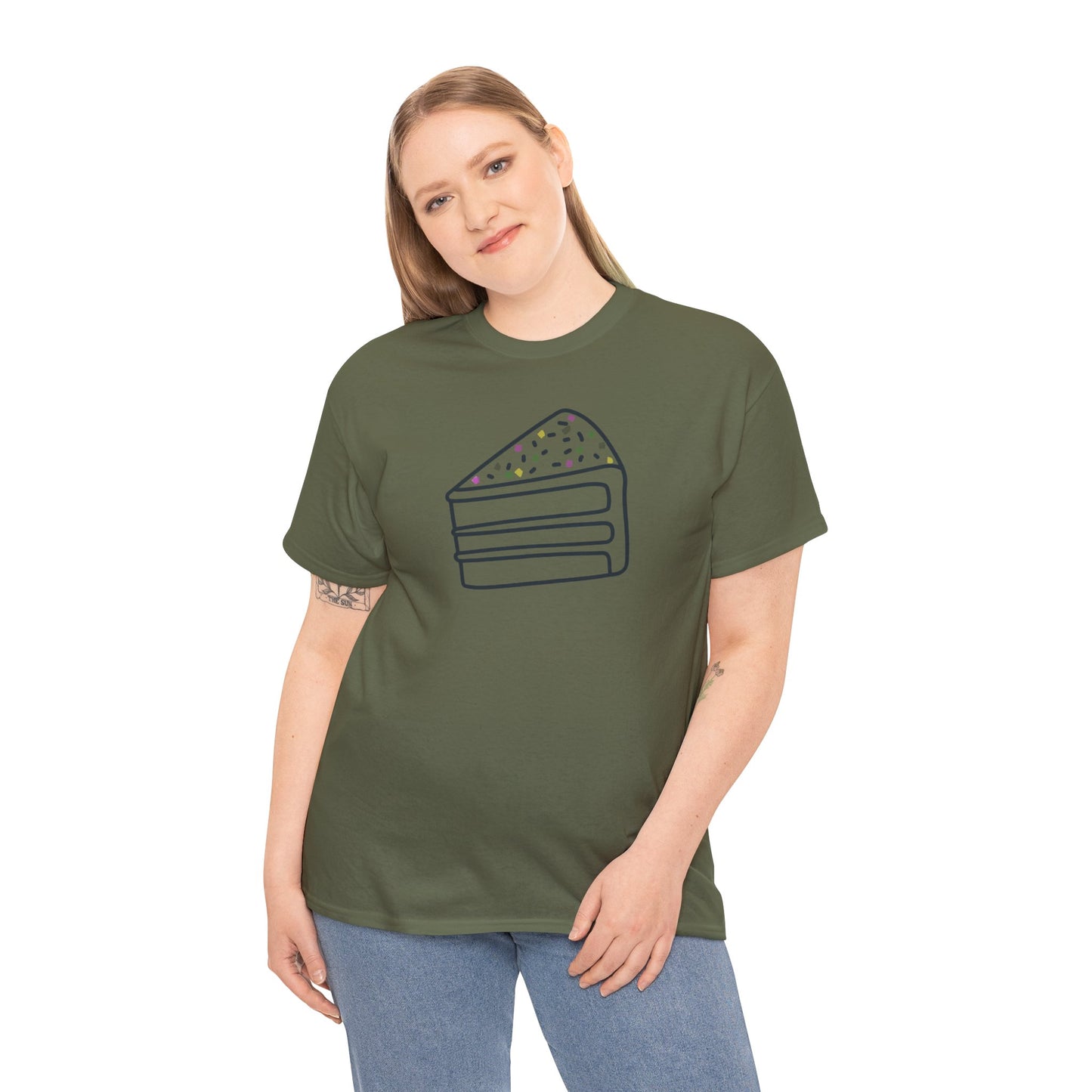 'Cake' Unisex Heavy Cotton Tee Express Delivery available