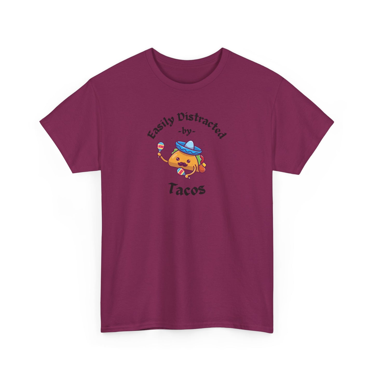 'Easily Distracted by Tacos' Unisex Heavy Cotton Tee