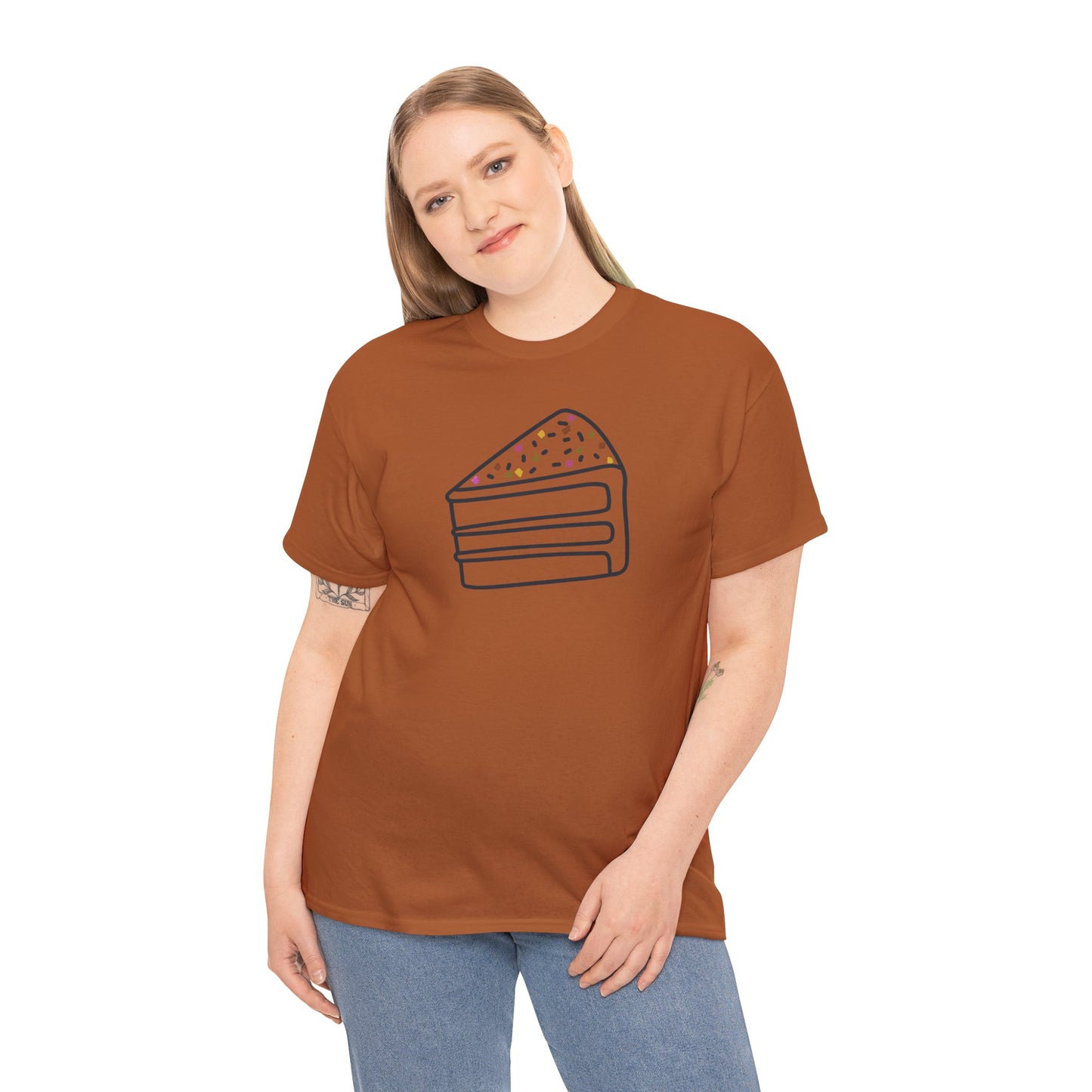 'Cake' Unisex Heavy Cotton Tee Express Delivery available