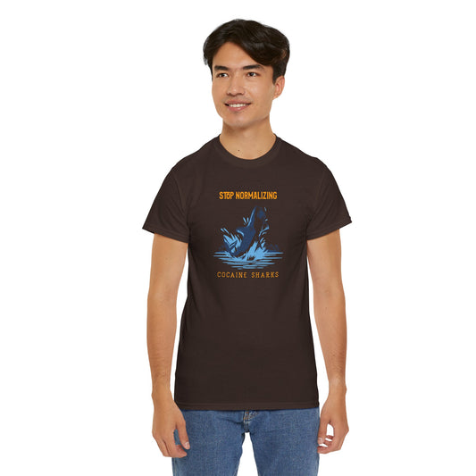 'Cocaine Shark' Unisex Heavy Cotton Tee