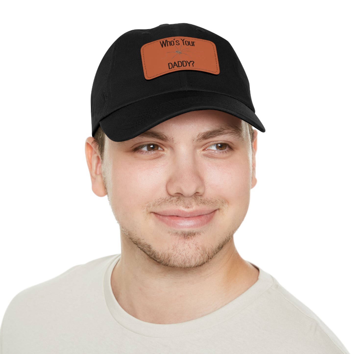 'Who's Your Daddy' (Spider)Dad Hat with Leather Patch (Rectangle)
