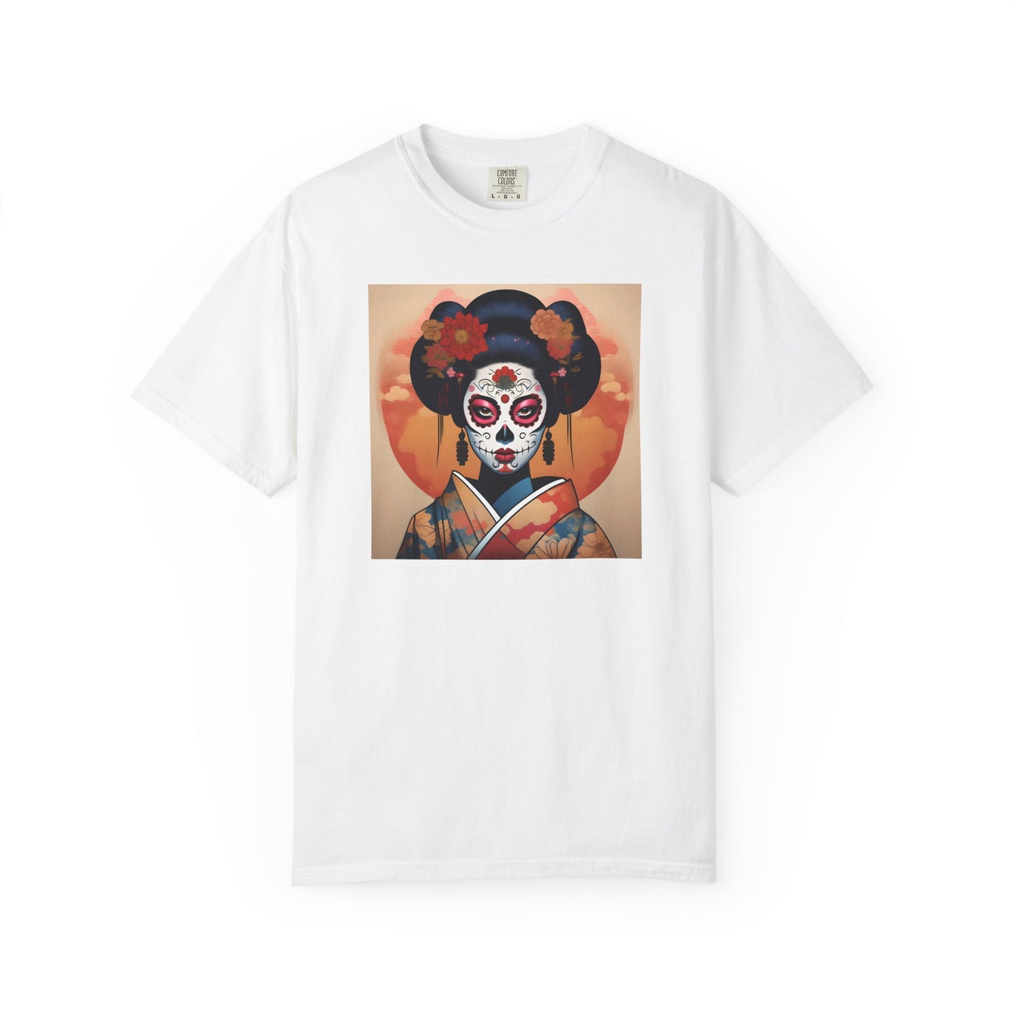 'Sugar Skull Geisha Girl' Unisex Garment-Dyed T-shirt