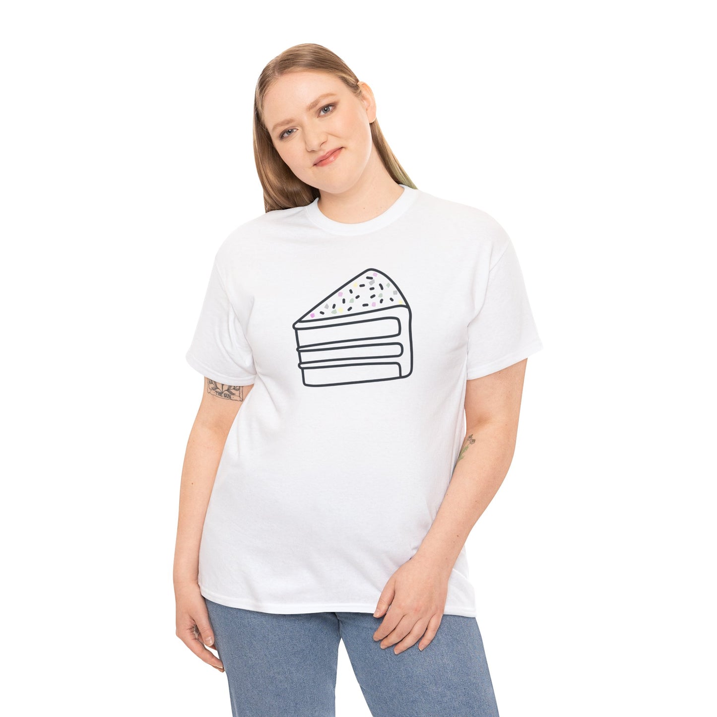 'Cake' Unisex Heavy Cotton Tee Express Delivery available