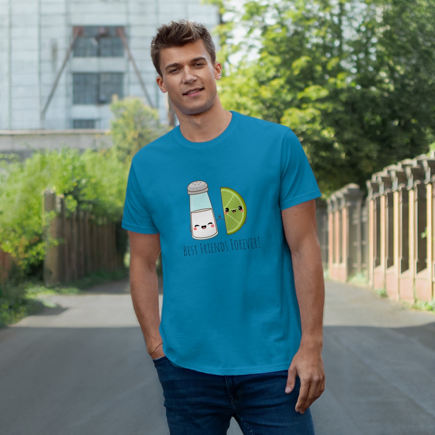 'Salt & Lime Best Friends Forever!' Single Jersey T-shirt