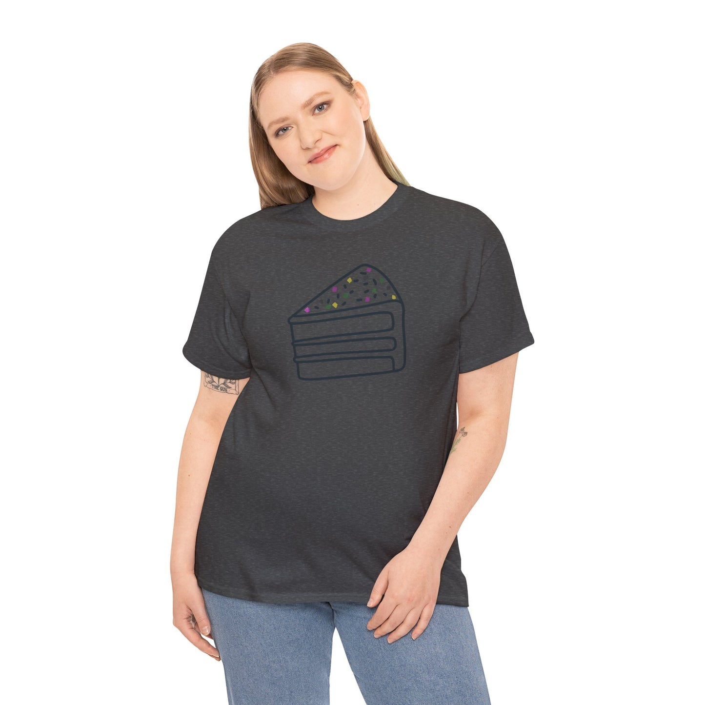 'Cake' Unisex Heavy Cotton Tee Express Delivery available